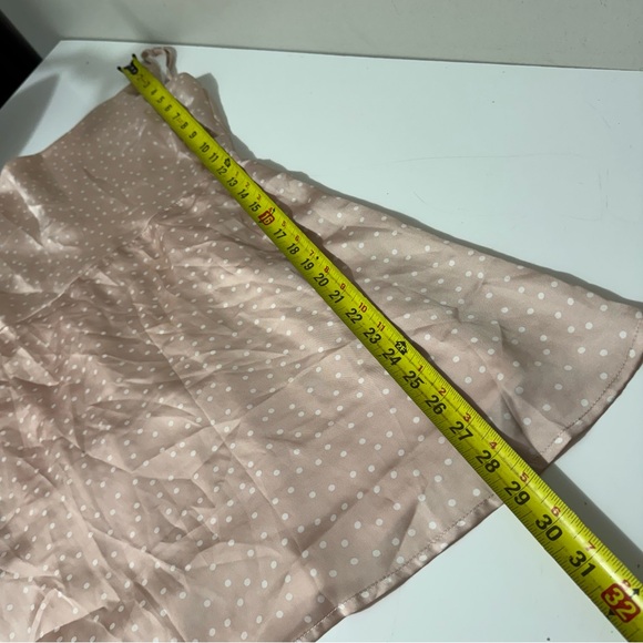 Lulu's Blush Pink whimsy romantic Polka Dot Cowl Slip Mini Dress small - Picture 8 of 9